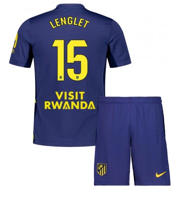 Atletico Madrid Clement Lenglet #15 Bortaställ Barn 2025-26 Kortärmad (+ Korta byxor)